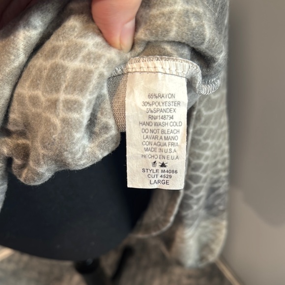 Gray Snake Print Wrap Top - Picture 5 of 5